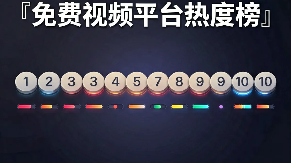 91免费同类平台热度榜单封面，展示多个免费视频网站的品牌标识与热度对比排列